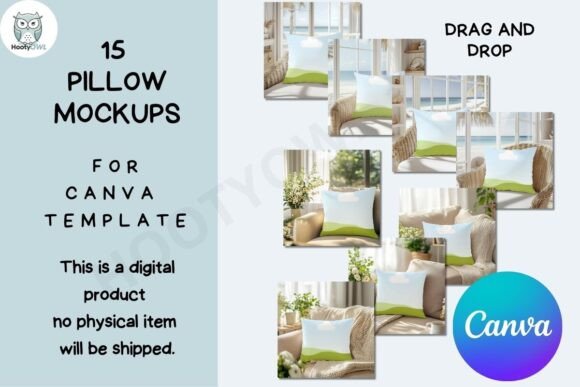 15 Pillow Mockups - Canva Mockup: Elevate Your Product Display
