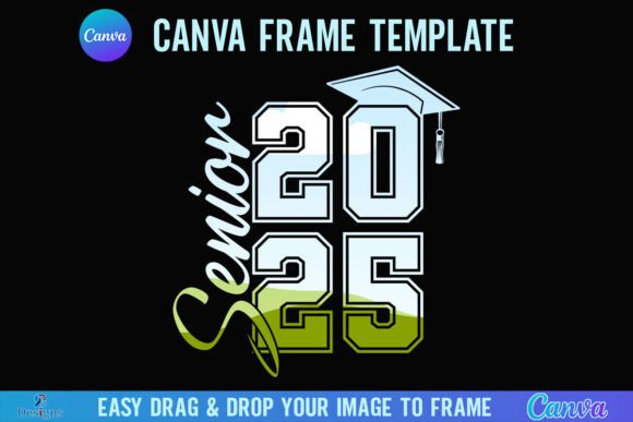 2025 Senior Canva Frame: Graduation Cap Templates