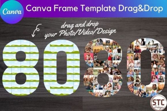 Celebrate Milestones with the 80 Eighty Number Collage Canva Frame