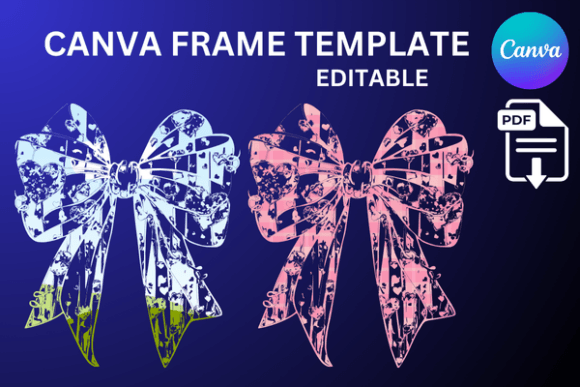 Elevate Your Designs with Bow Bun Canva Frame Editable Ribbon