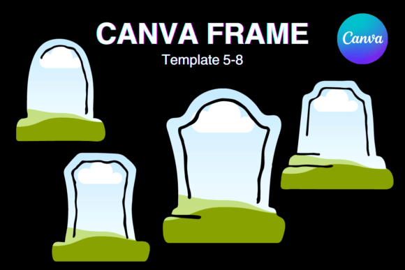Gravestone Canva Frame Halloween Photo_2: Your Spooky Design Asset