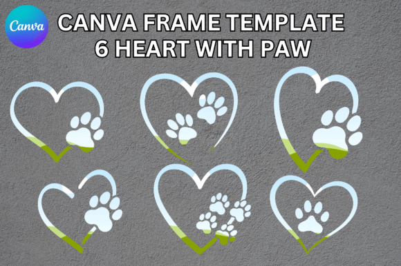 Heart with Paw Canva Frame Template: Design Guide