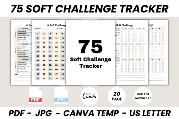 Master Your Goals: The 75 Soft Challenge Tracker Canva Template