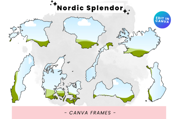 Nordic Splendor: Elevate Your Brand with Editable Canva Frames