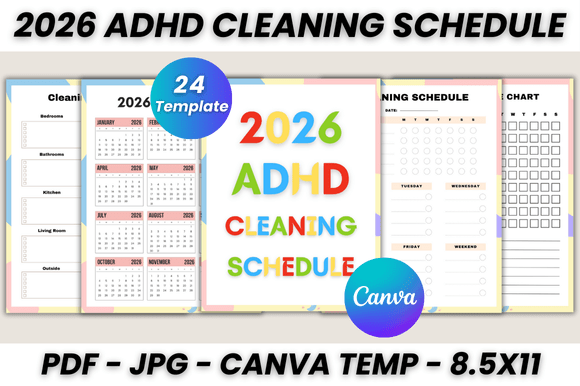 Streamlining Your 2026 ADHD Cleaning Schedule Canva Template