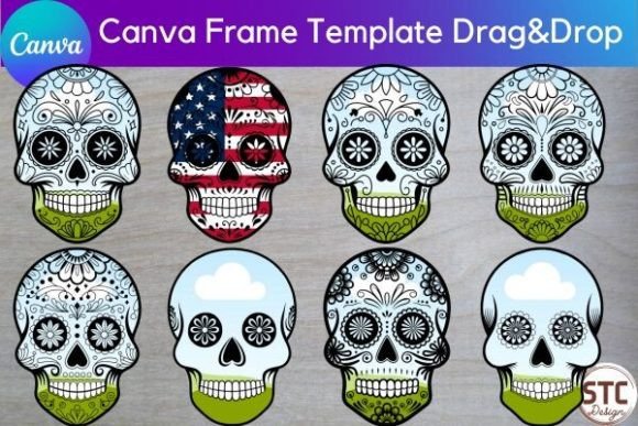 Transform Your Designs with a Sugar Skull Canva Frame Template Bundle