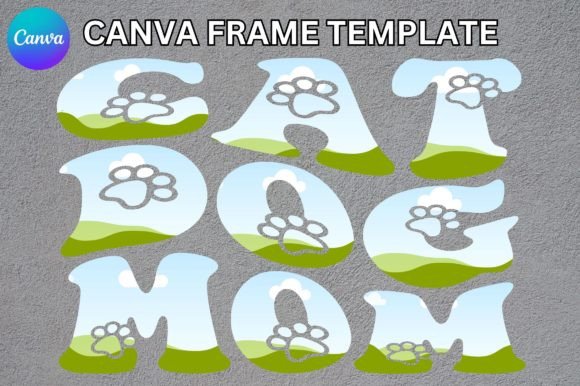 Unleash Your Creativity with the Cat Dog Mom Groovy Canva Frame Template